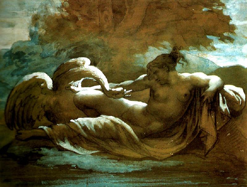Theodore   Gericault leda et le cygne oil painting picture